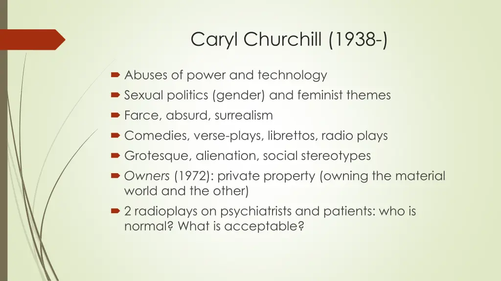 caryl churchill 1938