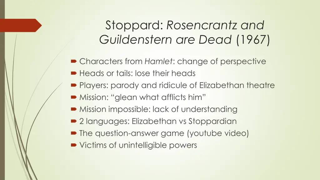 stoppard rosencrantz and guildenstern are dead