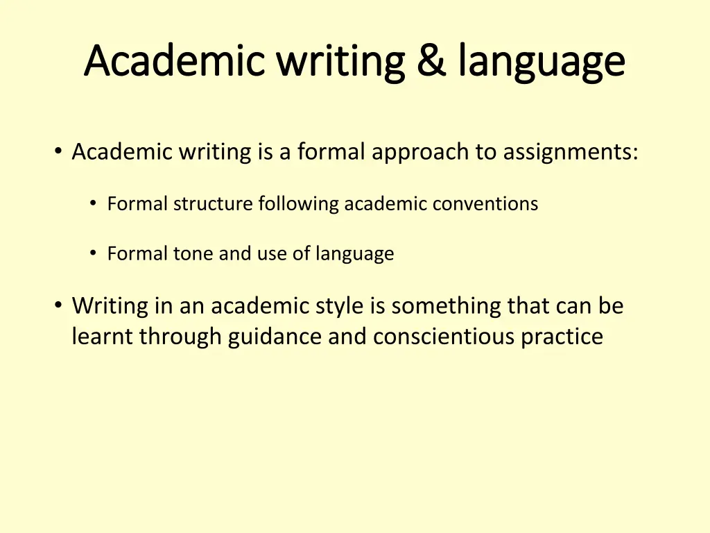 academic writing language academic writing