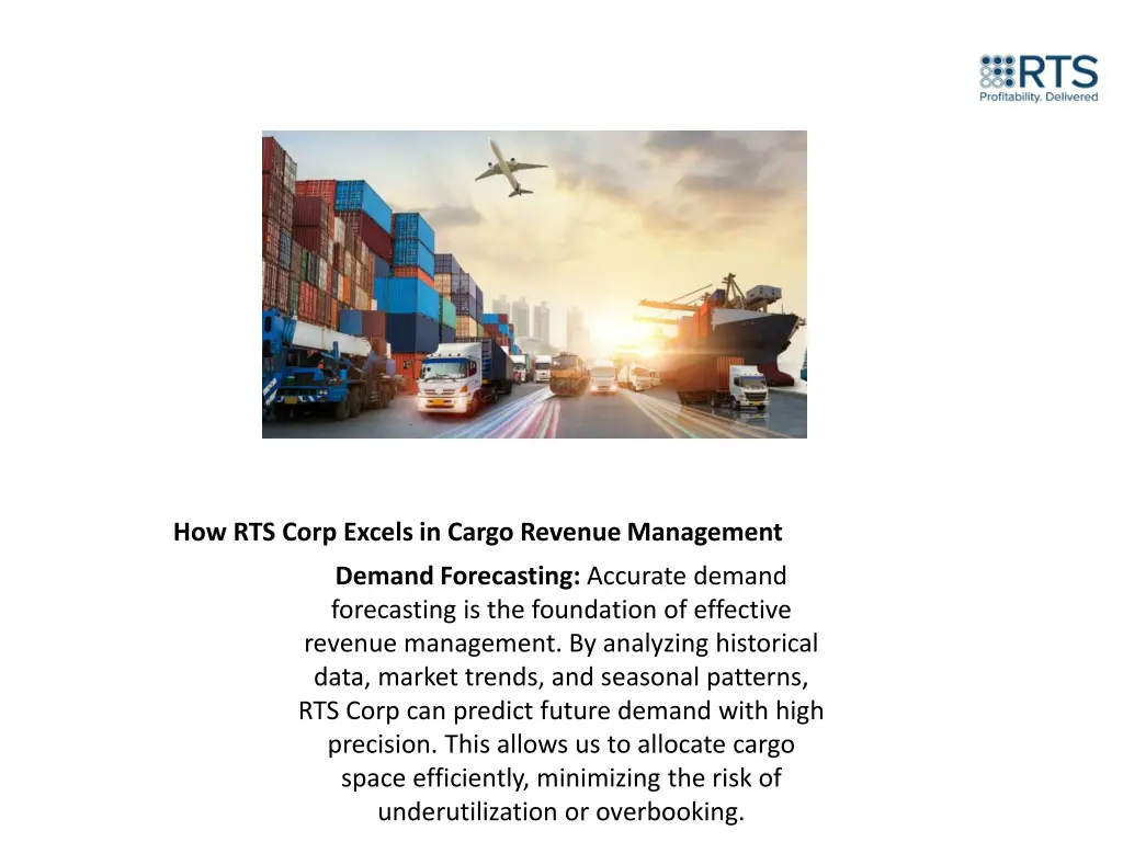 how rts corp excels in cargo revenue management