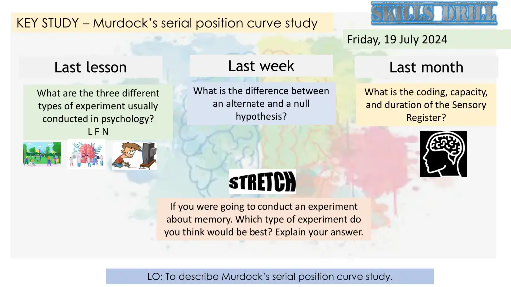 key study murdock s serial position curve study