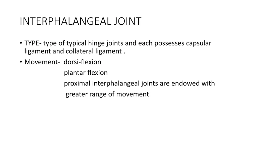 interphalangeal joint