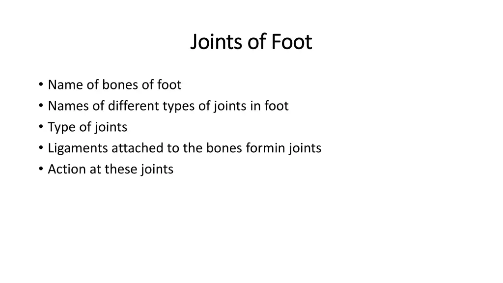 joints of foot joints of foot