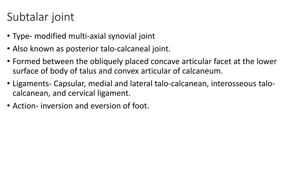 subtalar joint