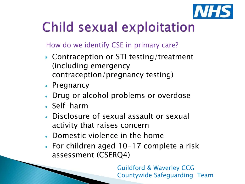 how do we identify cse in primary care