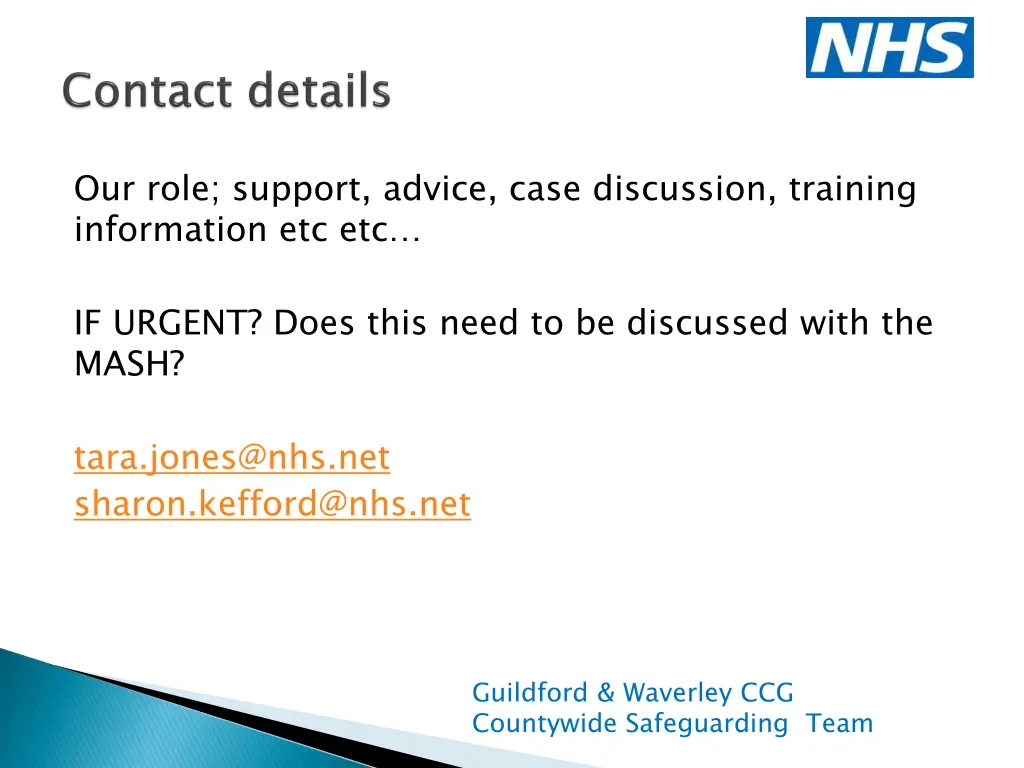 our role support advice case discussion training