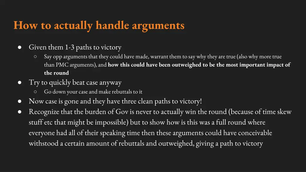 how to actually handle arguments