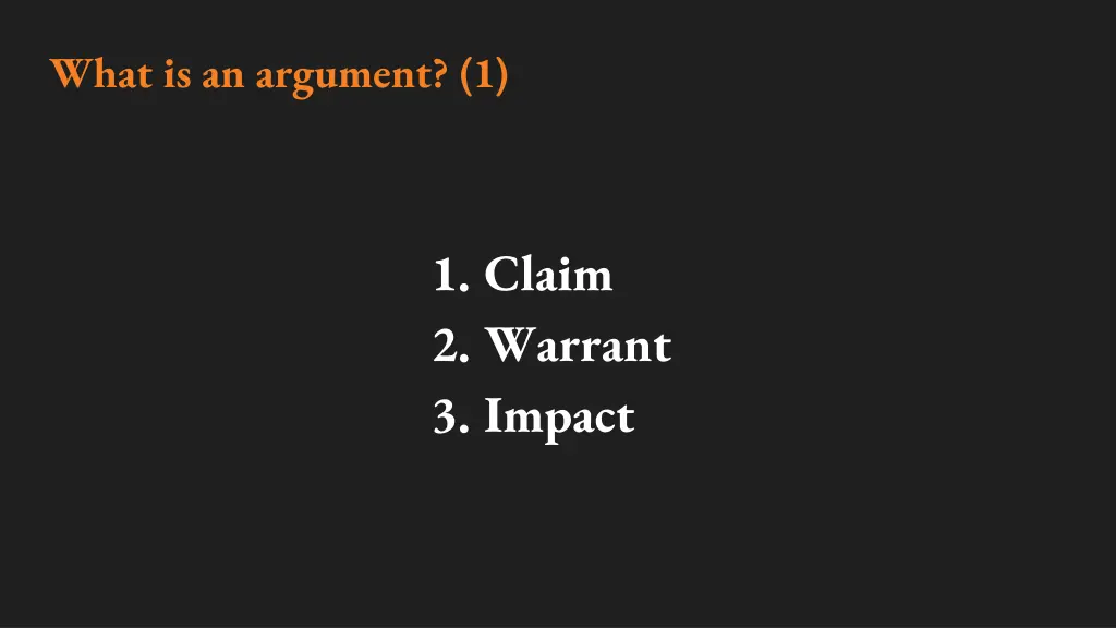 what is an argument 1