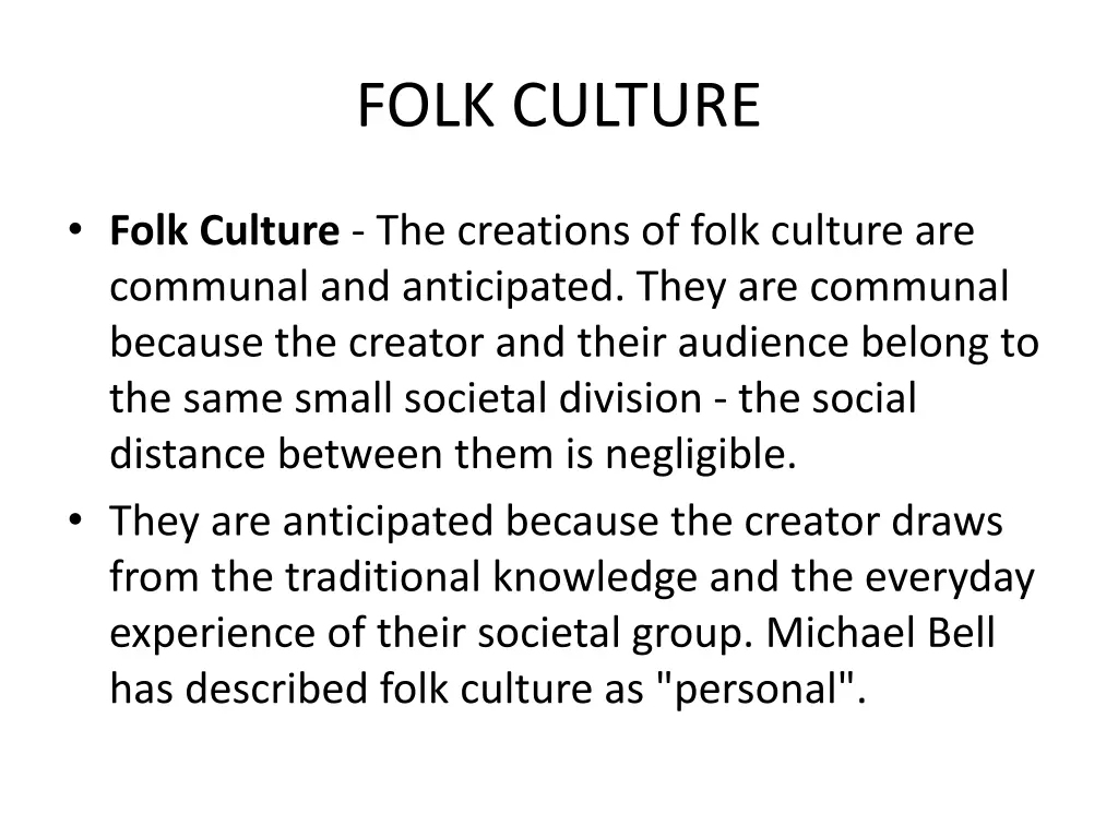 folk culture