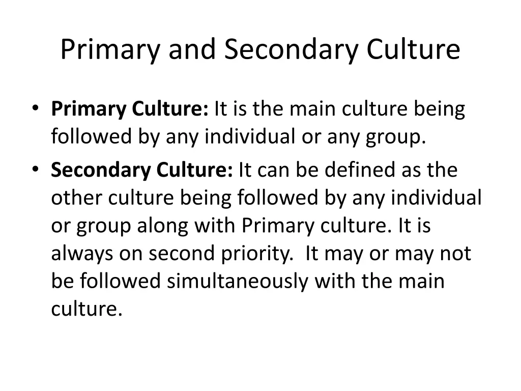 primary and secondary culture