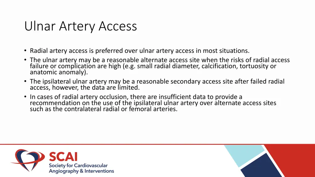 ulnar artery access