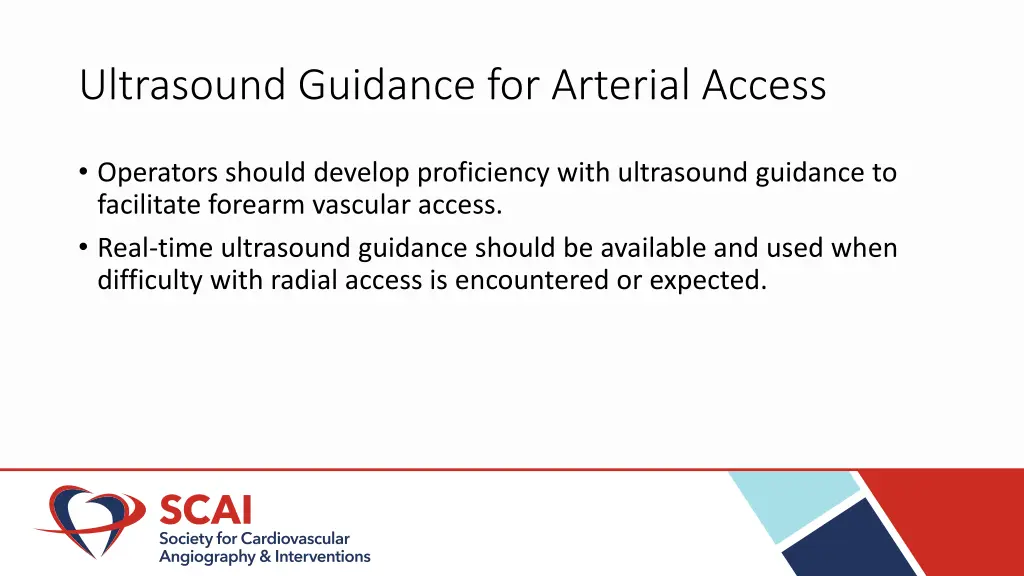 ultrasound guidance for arterial access