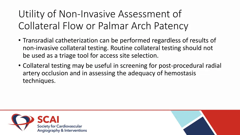 utility of non invasive assessment of collateral