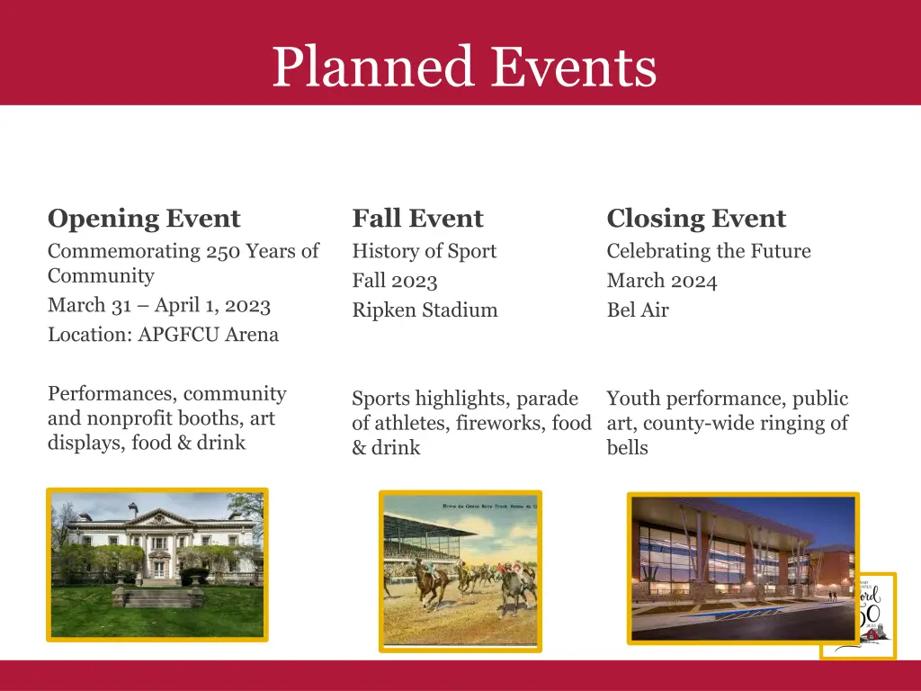 planned events