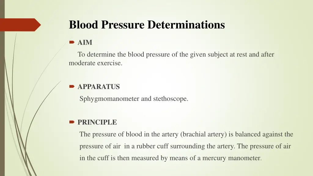 blood pressure determinations