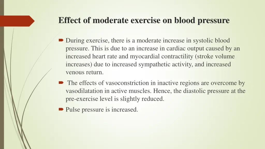 effect of moderate exercise on blood pressure