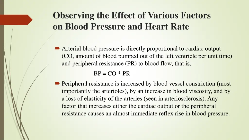 observing the effect of various factors on blood