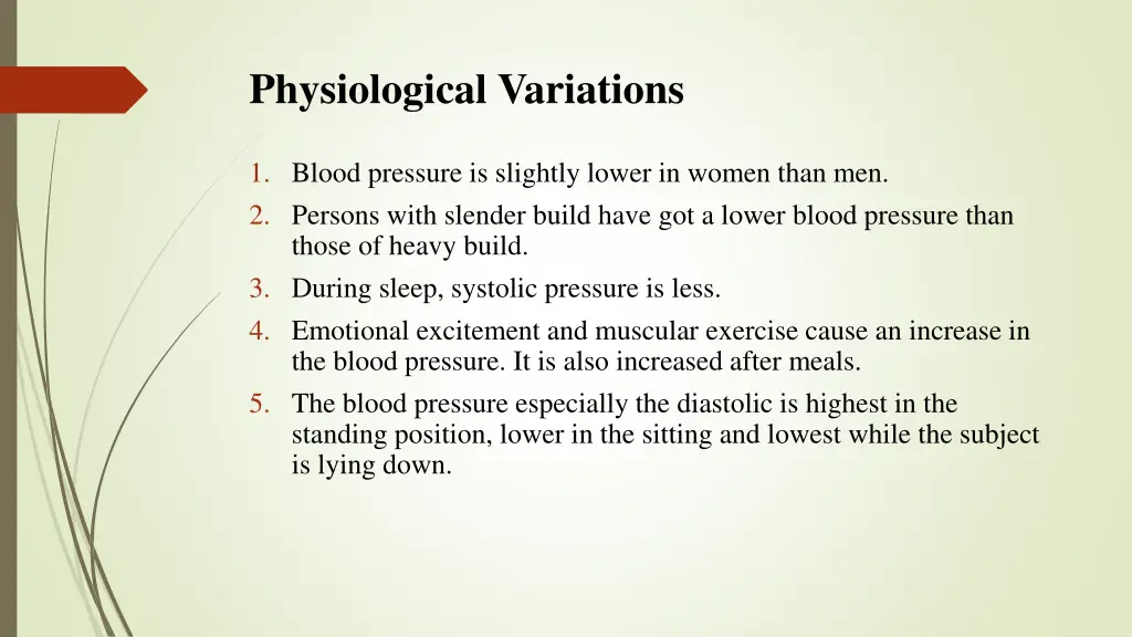 physiological variations