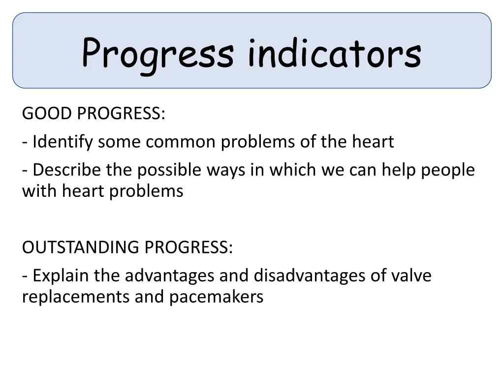 progress indicators