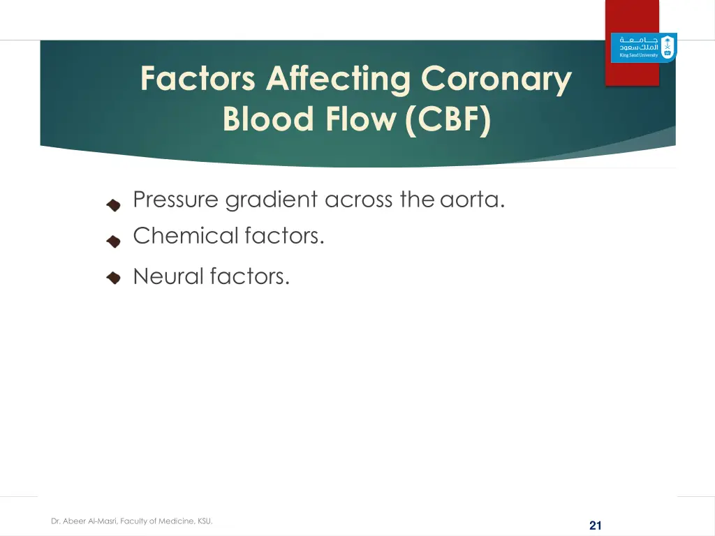 factors affecting coronary blood flow cbf