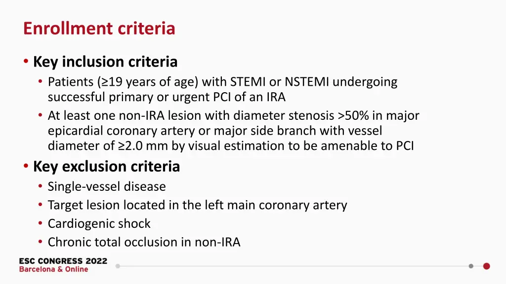 enrollment criteria