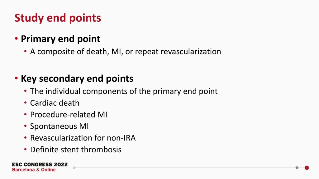 study end points