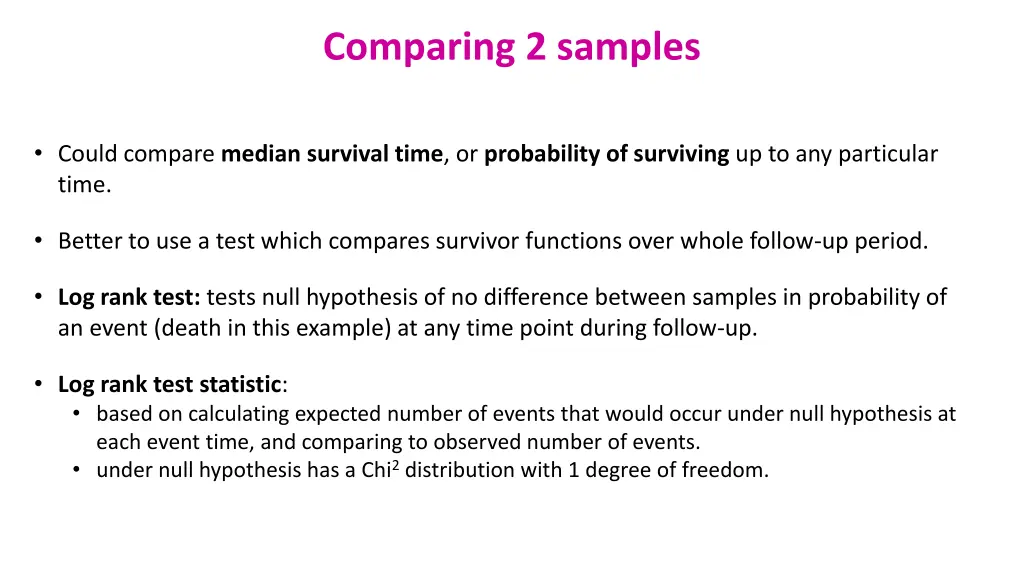 comparing 2 samples