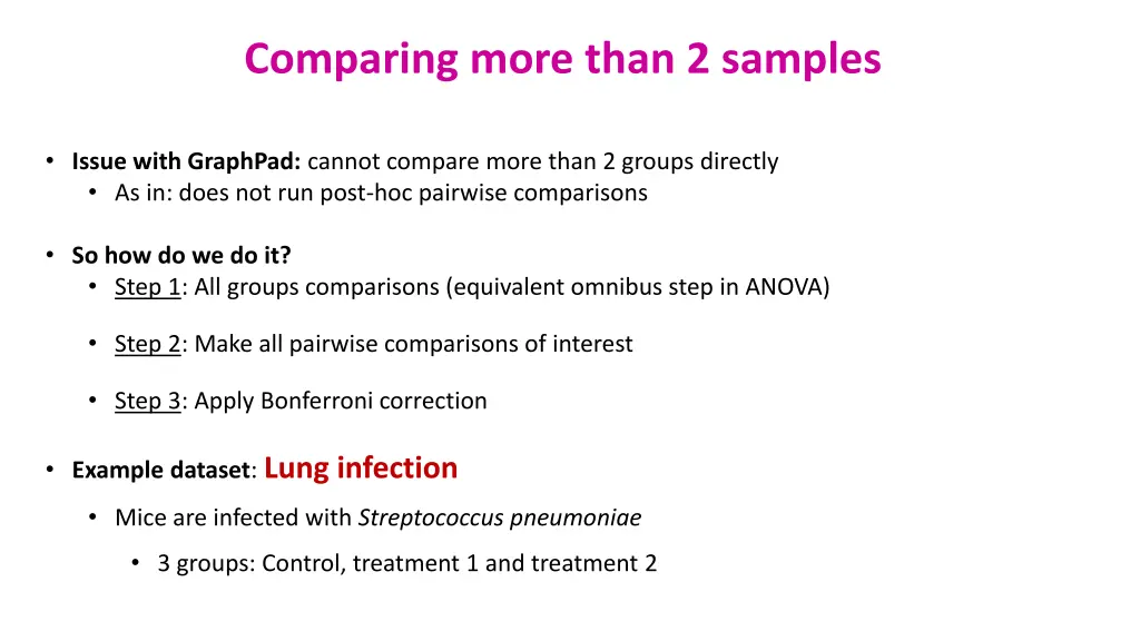 comparing more than 2 samples