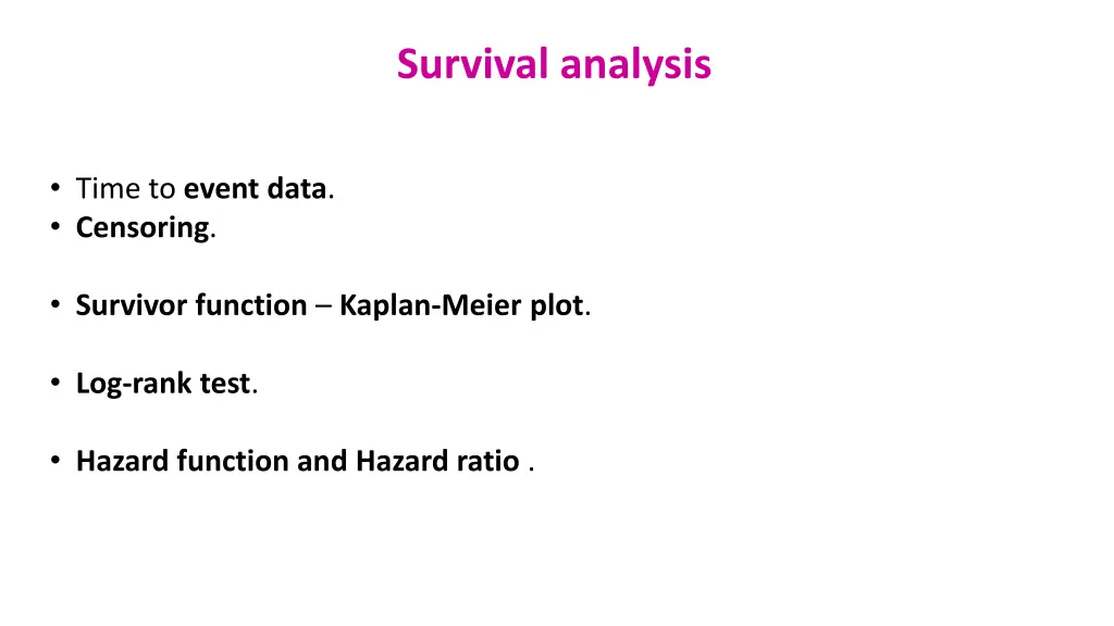 survival analysis