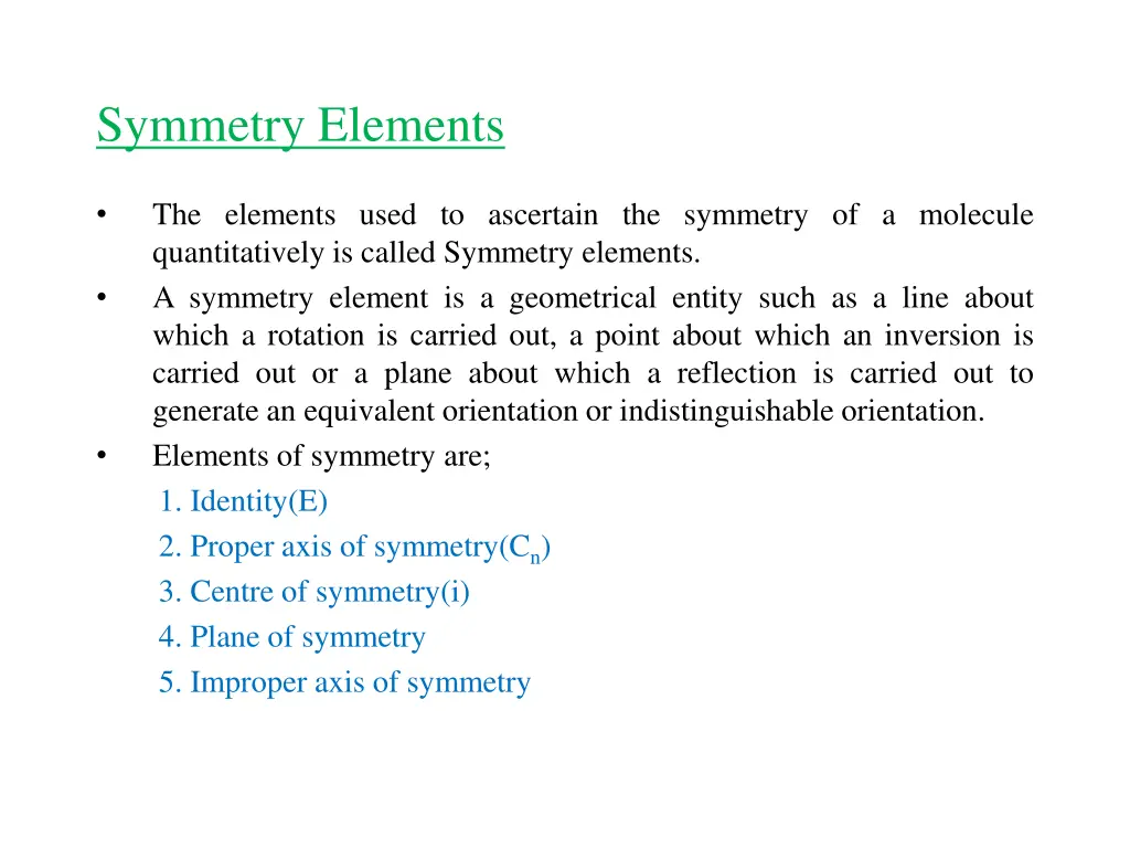 symmetry elements