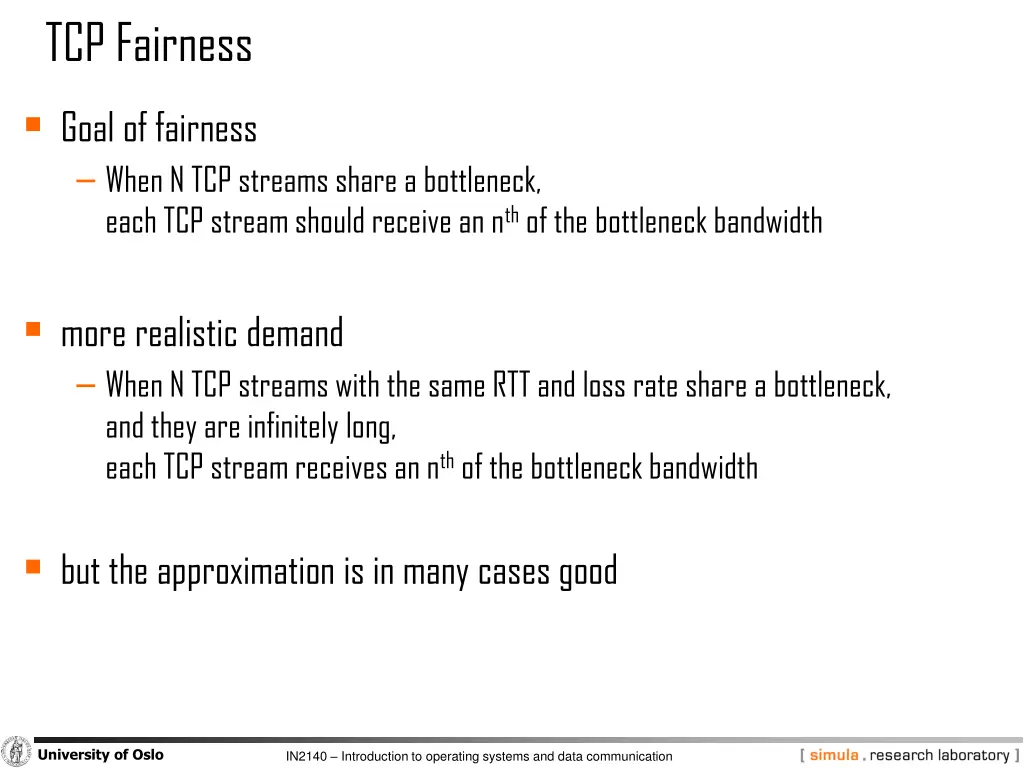 tcp fairness