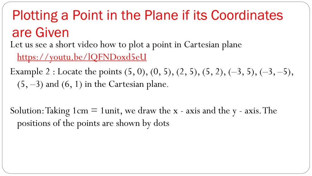 plotting a point in the plane if its coordinates