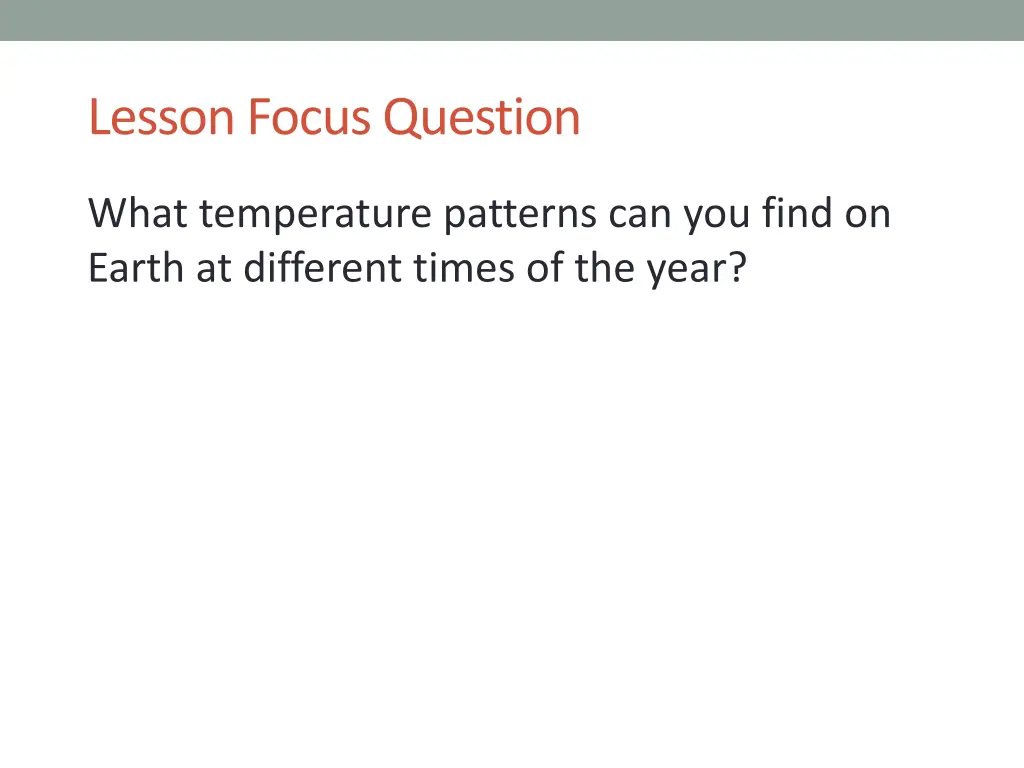 lesson focus question