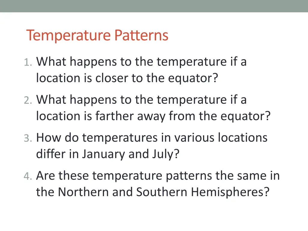 temperature patterns 1