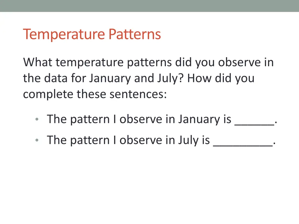 temperature patterns