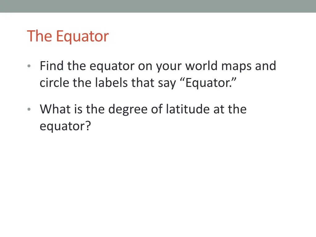 the equator