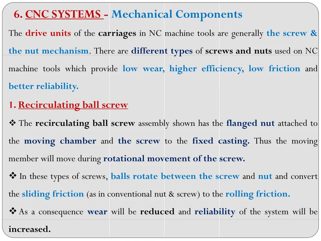 6 cnc systems mechanical components