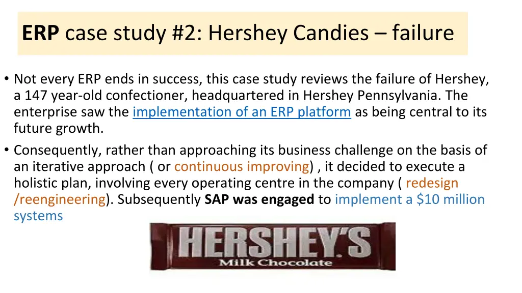 erp case study 2 hershey candies failure