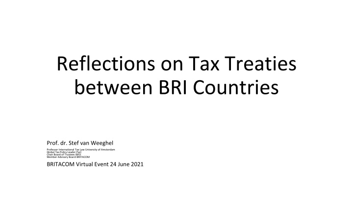 reflections on tax treaties between bri countries