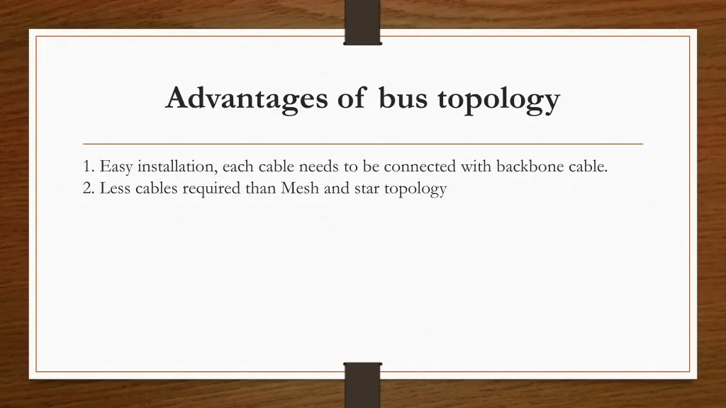 advantages of bus topology