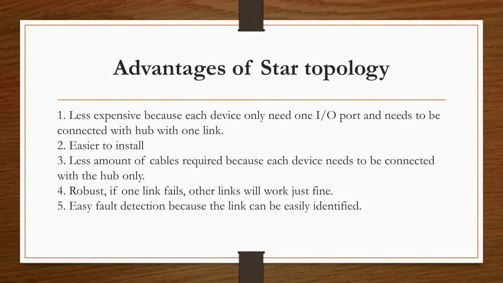 advantages of star topology