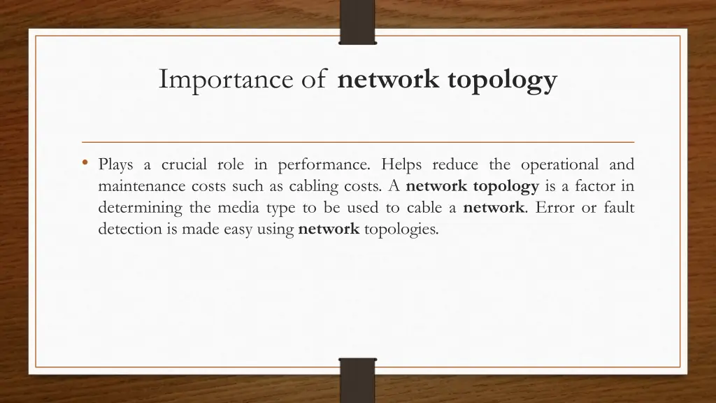 importance of network topology