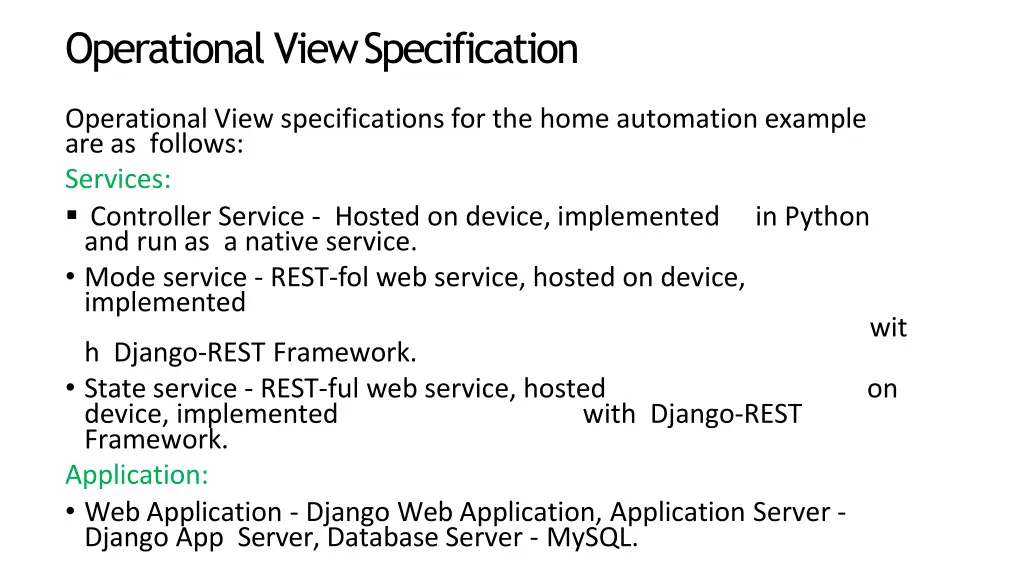 operational view specification 1