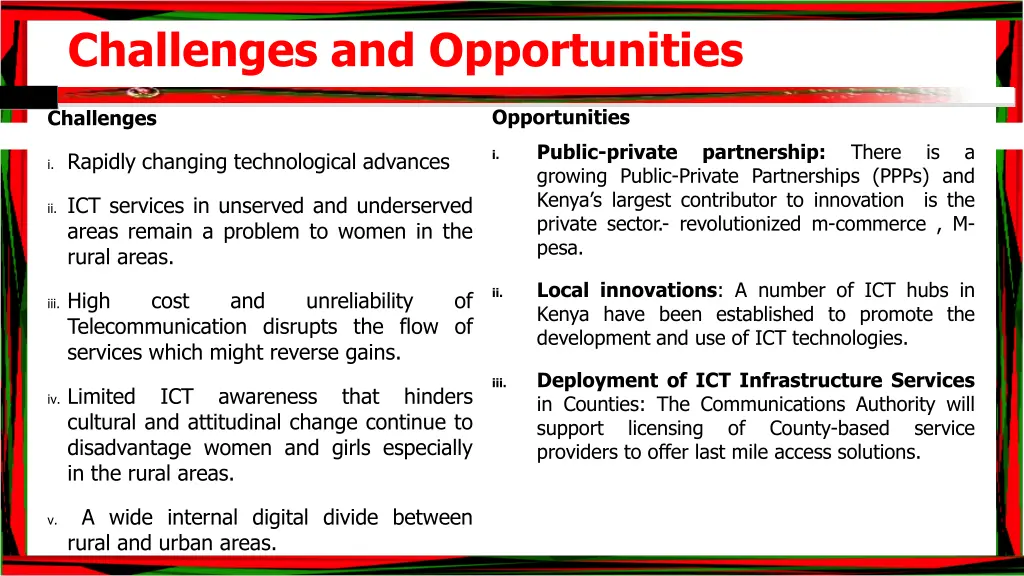 challenges and opportunities