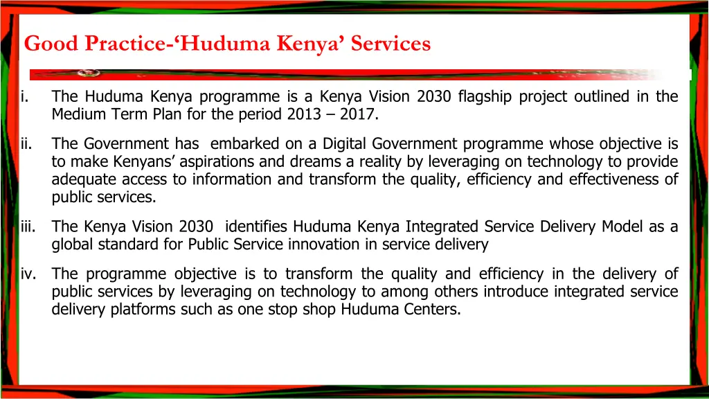 good practice huduma kenya services