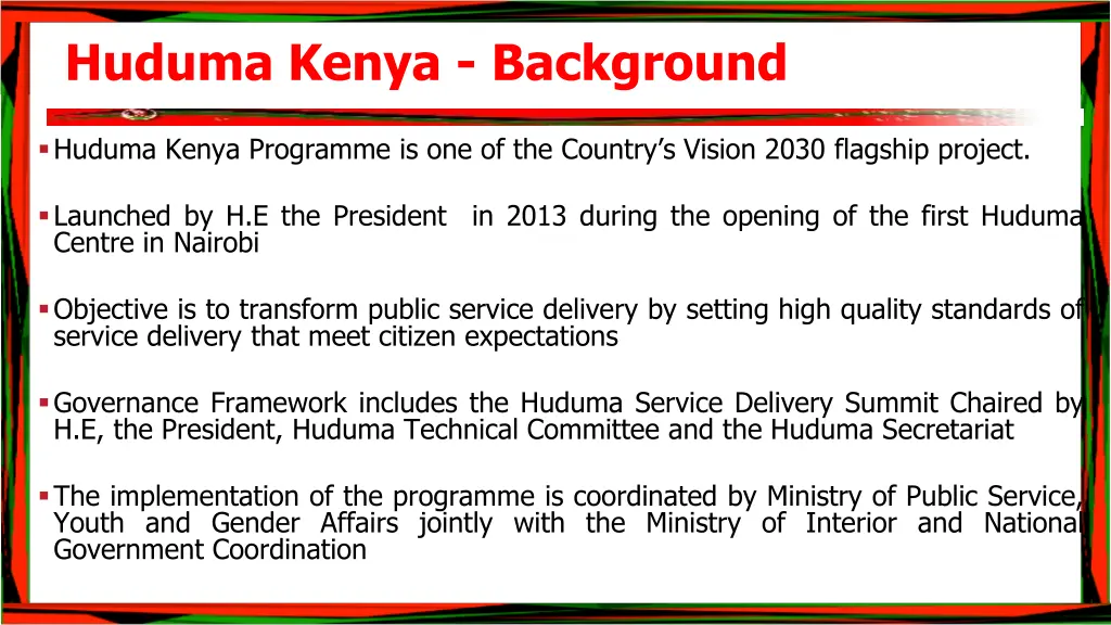 huduma kenya background