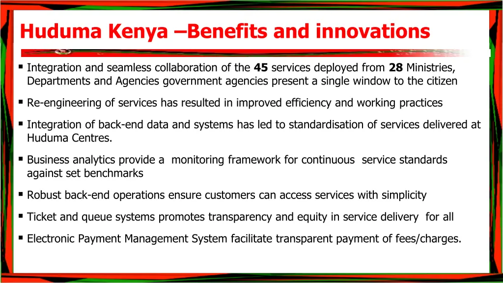 huduma kenya benefits and innovations