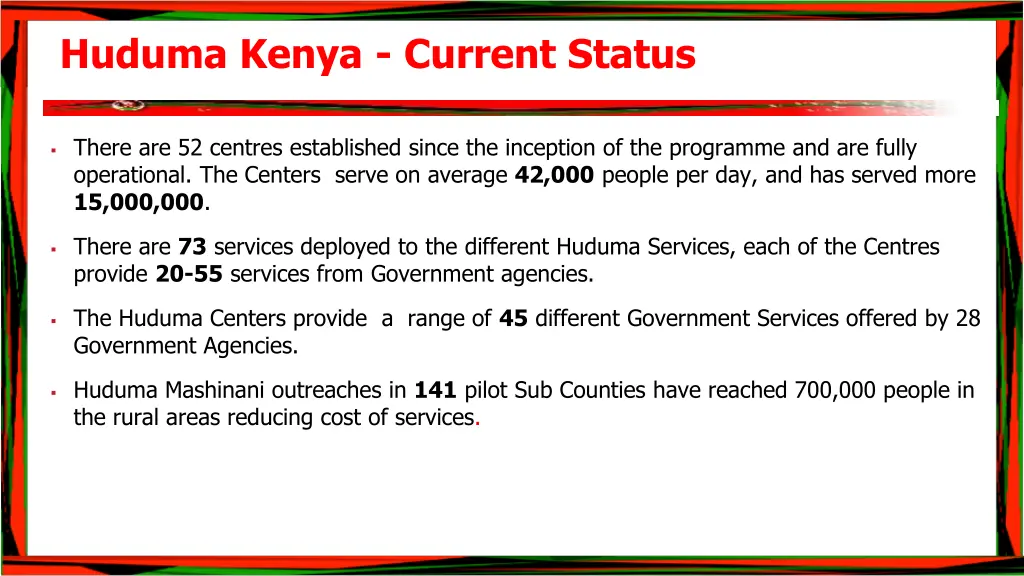 huduma kenya current status