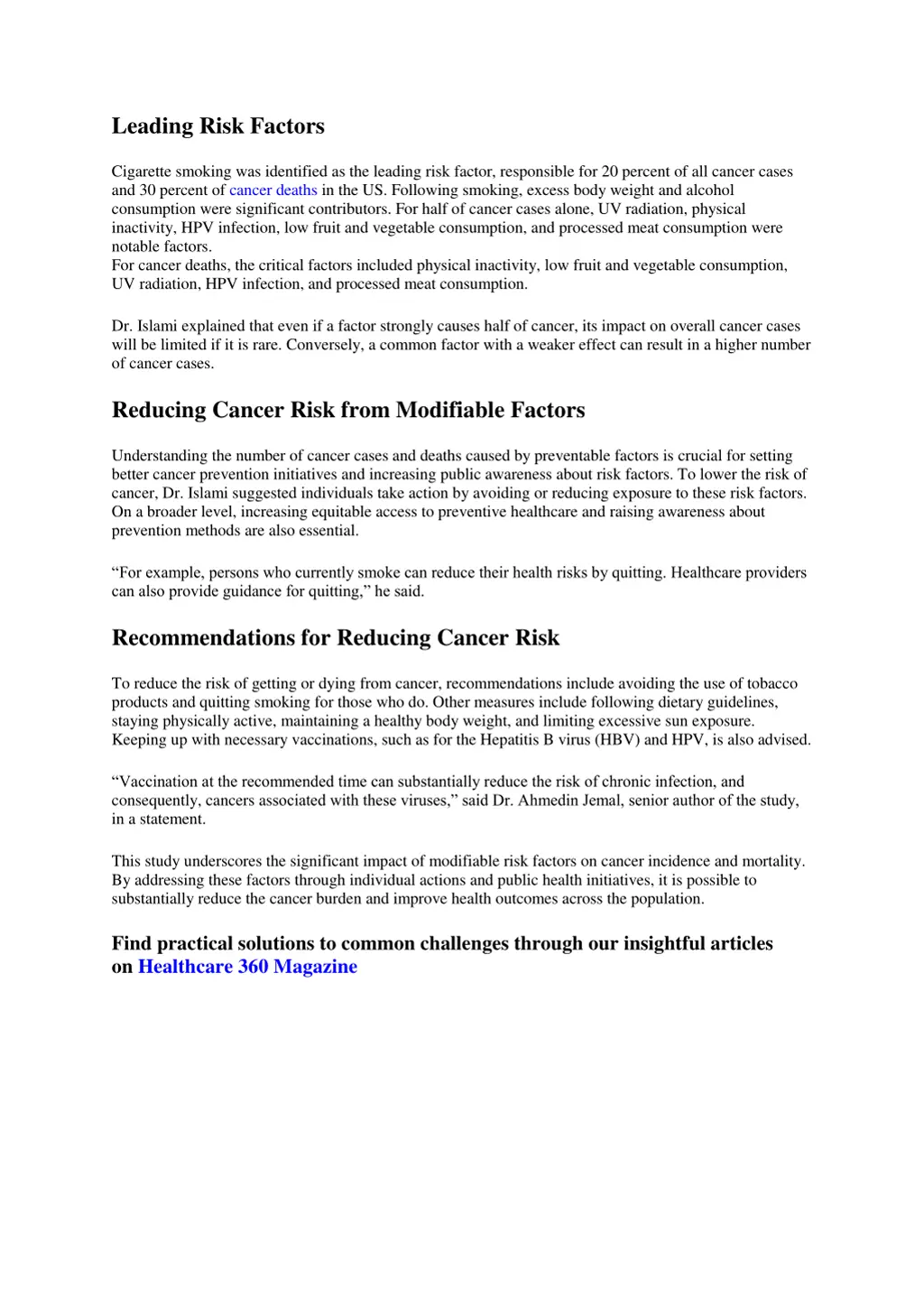 leading risk factors