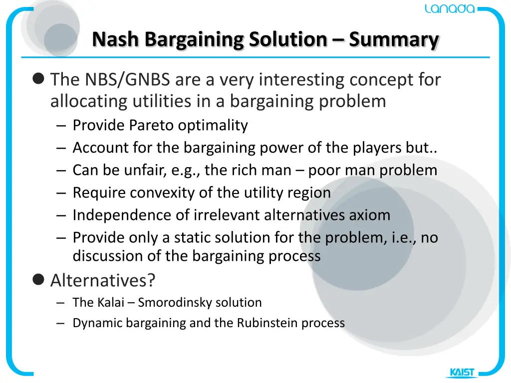 nash bargaining solution summary